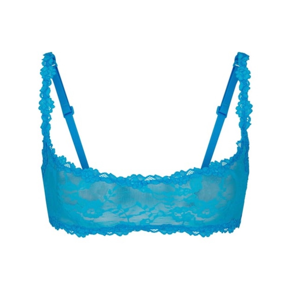 NWT SKIMS Stretch Lace Skimpy Scoop Bralette in Mykonos - Picture 2 of 6
